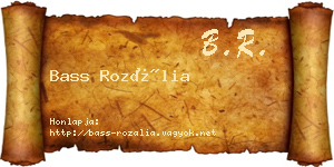 Bass Rozália névjegykártya